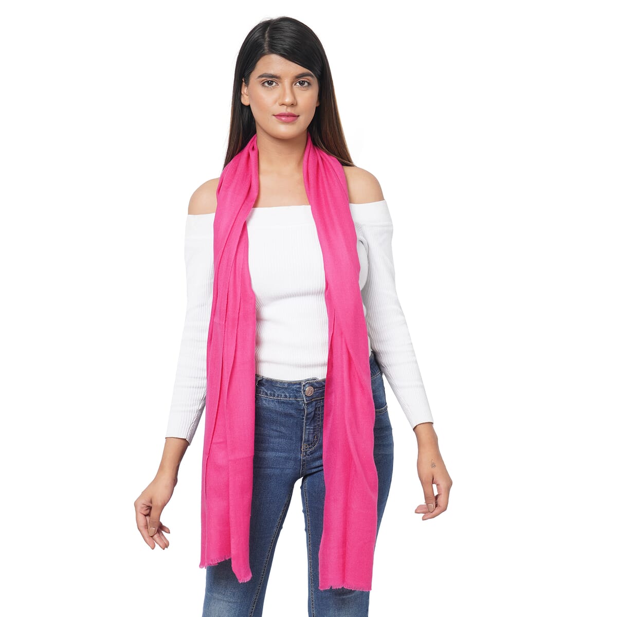 PASSAGE 100% Cashmere Wool Pink Scarf image number 1