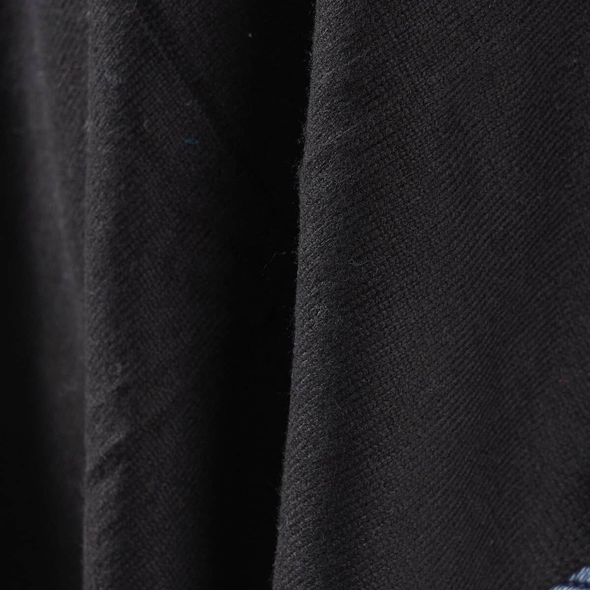 PASSAGE Black 100% Cashmere Woolen Poncho for Women | Cashmere Poncho | Women Capes | Poncho Scarf image number 3