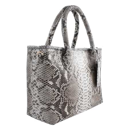 Laduree python back leather tan & natural handbag