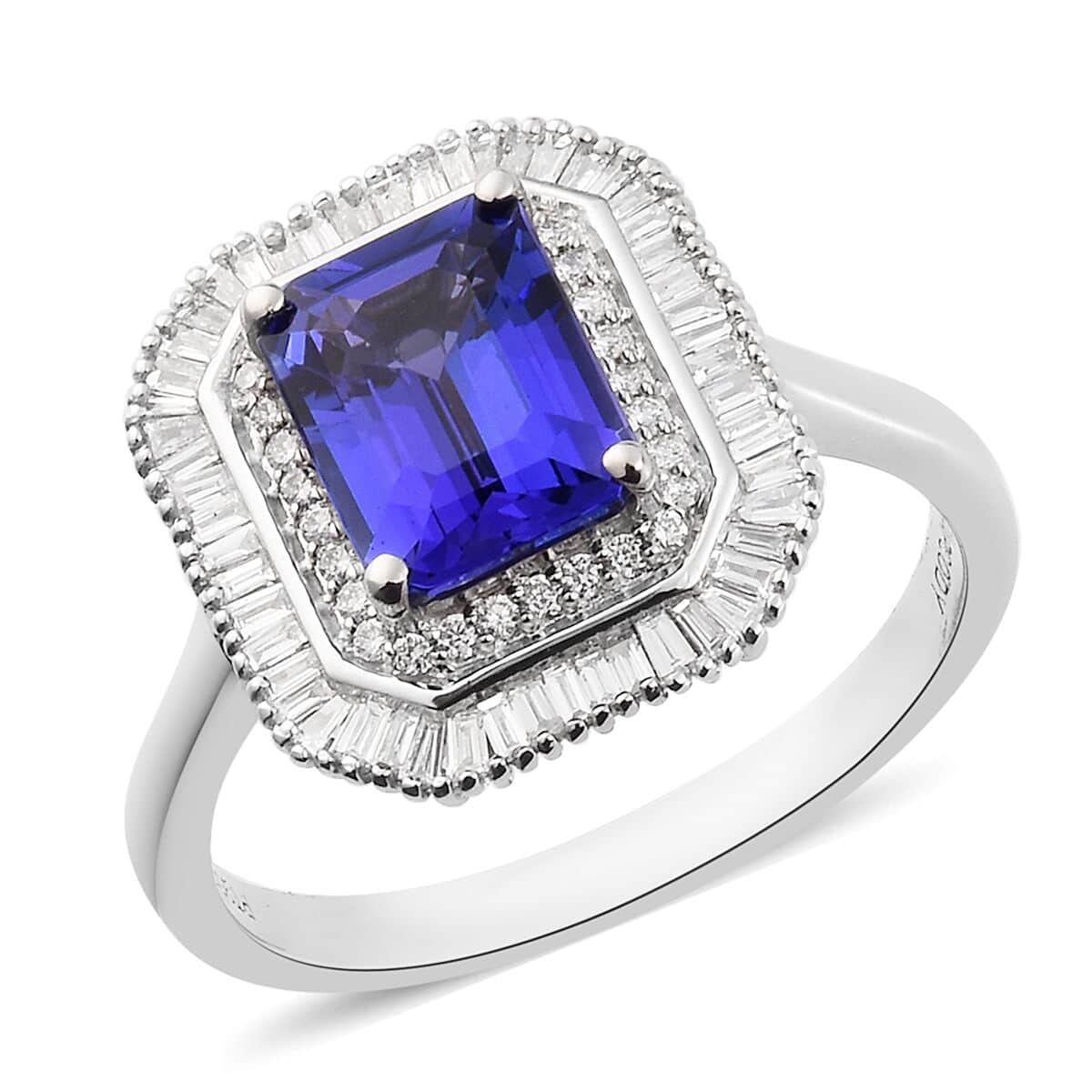 RHAPSODY 950 Platinum AAAA Tanzanite and E-F VS2 Diamond Cocktail Ring 7.30 Grams 3.25 ctw image number 0
