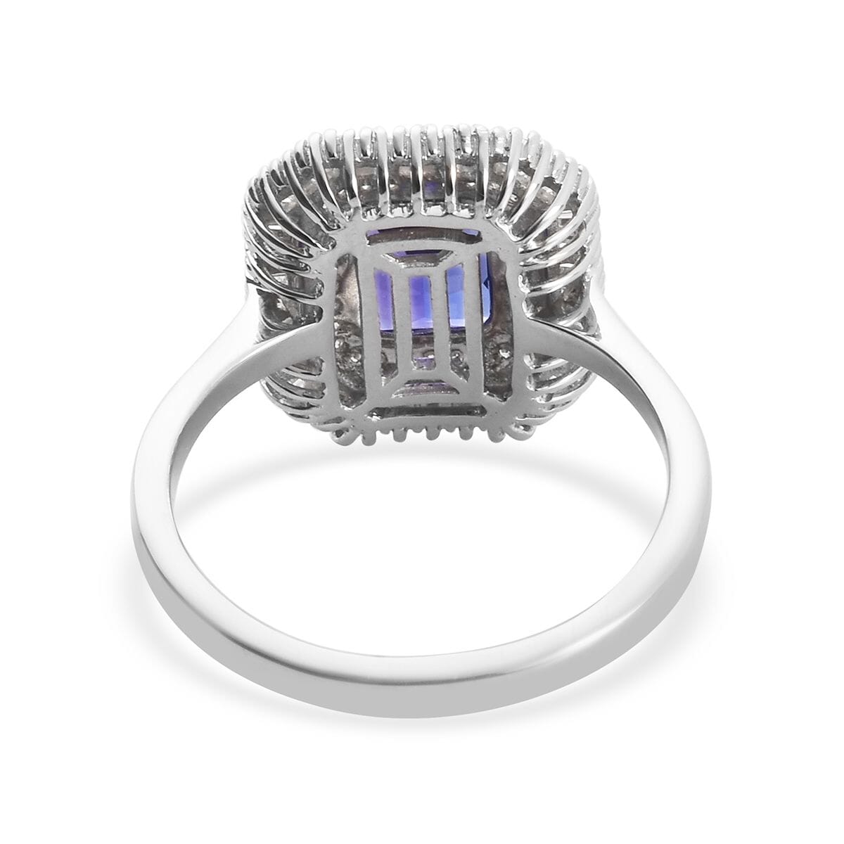 RHAPSODY 950 Platinum AAAA Tanzanite and E-F VS2 Diamond Cocktail Ring 7.30 Grams 3.25 ctw image number 4