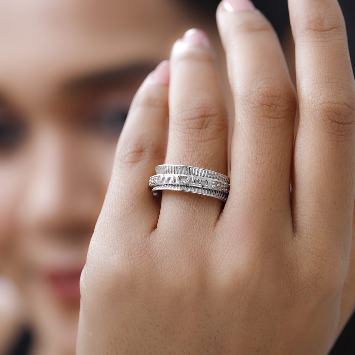 Sterling Silver Spinner Ring|Fidget Rings for Anxiety|Stress Relieving Anxiety Ring Band 5.60 grams (Size 5) image number 3
