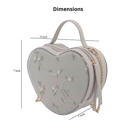 Shop LC Women's Heart Shape Embroidery Crossbody