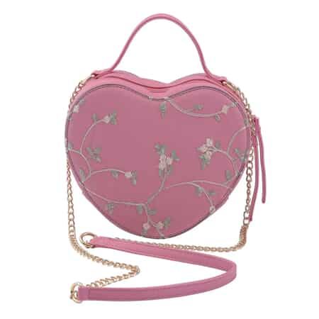 Pink Faux Leather Y2k Shoulder purse/ Bag With Silver Buckle Accents