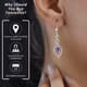 Tanzanite Drop Dangle Earrings in Platinum Plated Sterling Silver| Tanzanite Earrings For Women| Wedding Gifts For Women 0.65 ctw image number 3