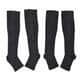 Set of 2 Pairs Black Zipper Compression Socks with Open Toe (S/M)-15-20mmHg image number 0