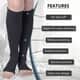 Set of 2 Pairs Black Zipper Compression Socks with Open Toe (S/M)-15-20mmHg image number 1