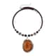 Enhanced Brown Agate and Multi Gemstones Beaded Necklace 17-19 Inches in Cord and Silvertone 248.50 ctw image number 0