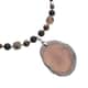 Enhanced Brown Agate and Multi Gemstones Beaded Necklace 17-19 Inches in Cord and Silvertone 248.50 ctw image number 3