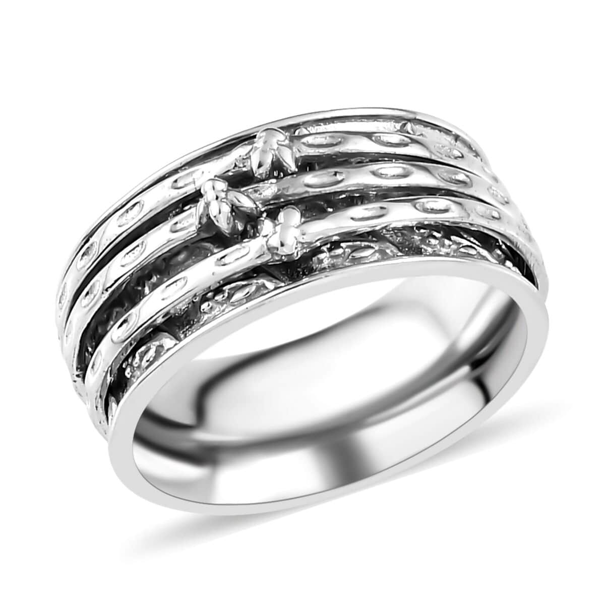 Sterling Silver Spinner Ring, Anxiety Ring for Women, Fidget Rings for Anxiety for Women, Stress Relieving Anxiety Ring (Size 6.0) (7.30 g) image number 0