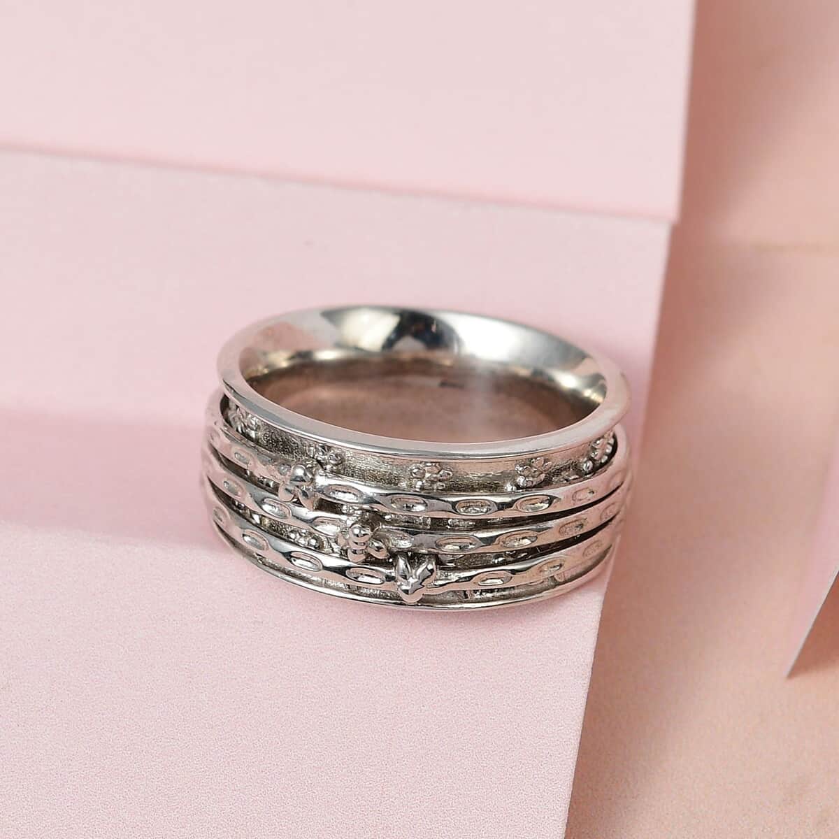 Sterling Silver Spinner Ring, Anxiety Ring for Women, Fidget Rings for Anxiety for Women, Stress Relieving Anxiety Ring (Size 6.0) (7.30 g) image number 4