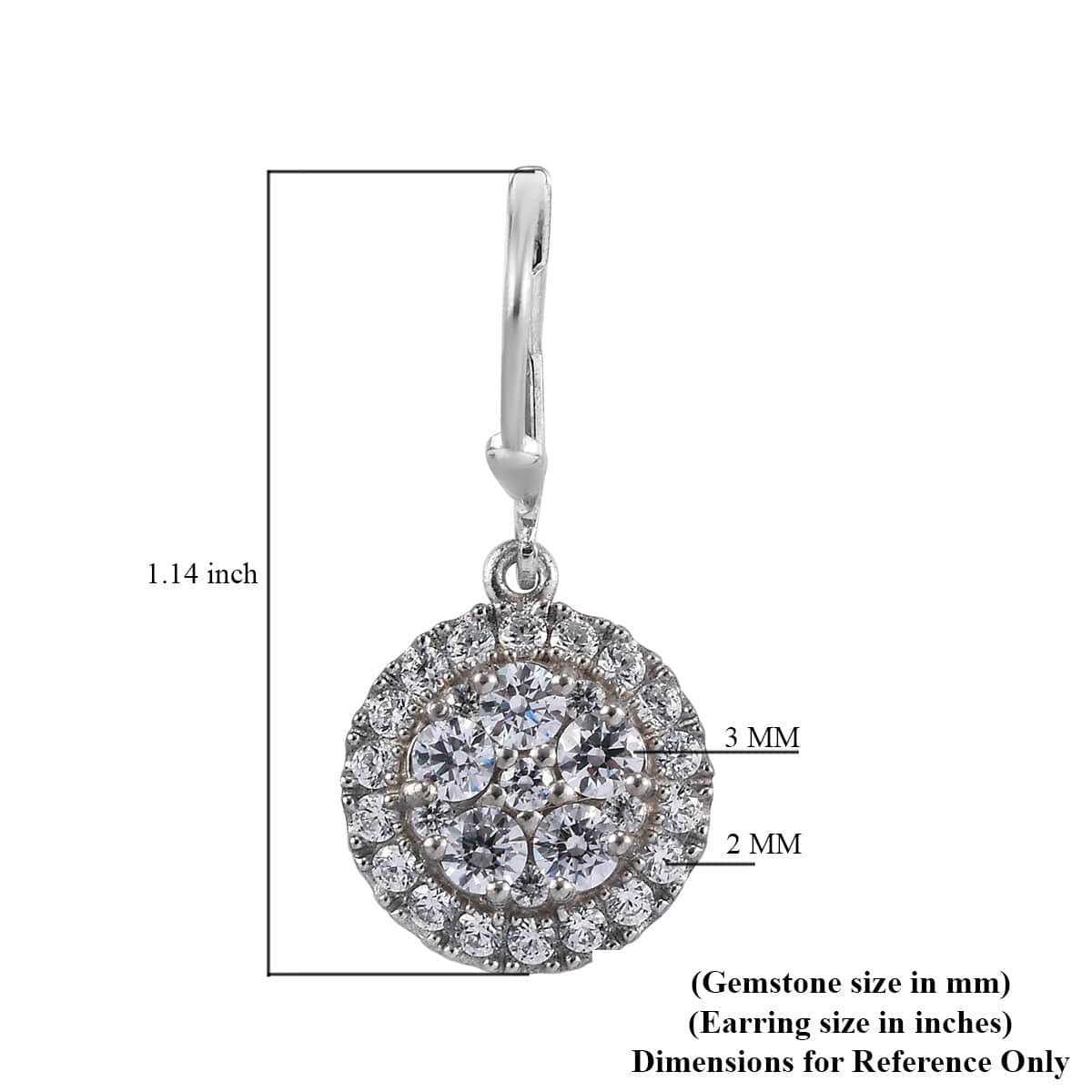 LUSTRO STELLA Made with Finest CZ Dangle Earrings in Platinum Over Sterling Silver 5.85 ctw image number 4