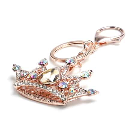 Tiffany Limited Edition Tiffany Keys Mini Crown Key Charm Pink Crystal  Womens Rosed Gold Diamonds Necklace