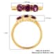 Personalized Orissa Rhodolite Garnet Trilogy Ring in 14K Yellow Gold Over Sterling Silver (Size 10.0) 1.90 ctw image number 5