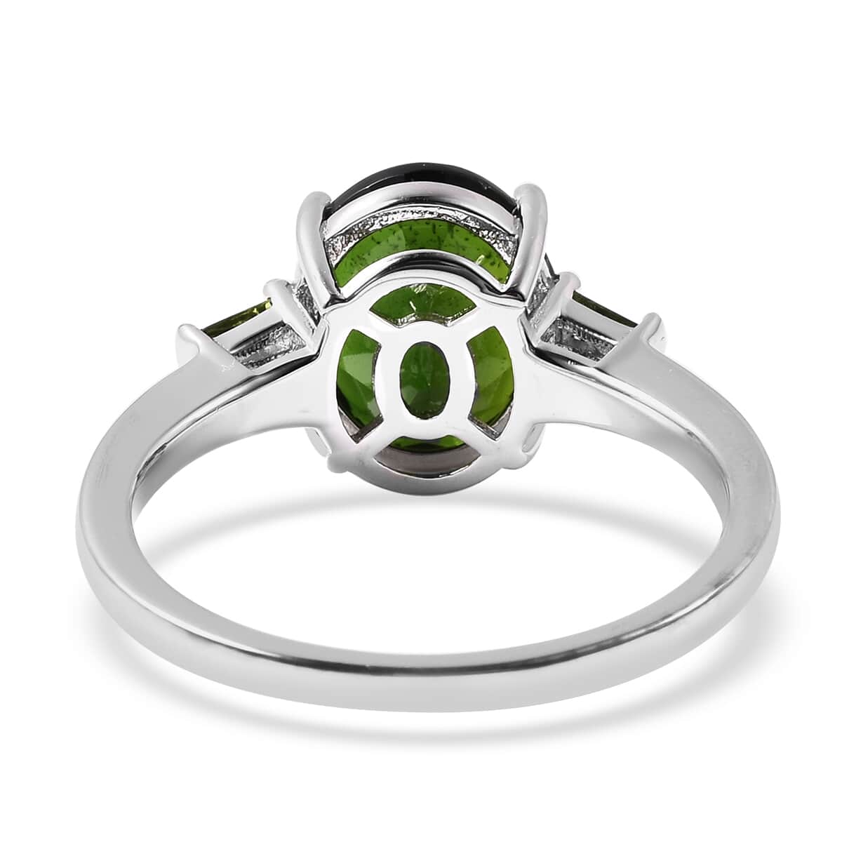 Chrome Diopside Ring in Rhodium Over Sterling Silver (Size 7.0) 3.80 ctw image number 4