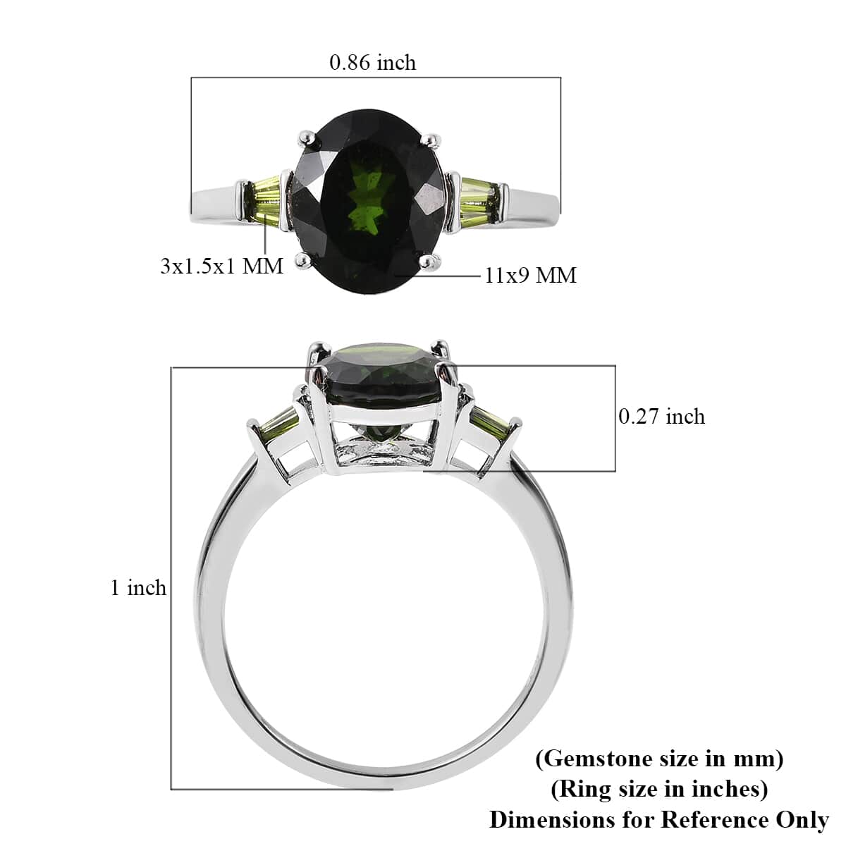 Chrome Diopside Ring in Rhodium Over Sterling Silver (Size 7.0) 3.80 ctw image number 5