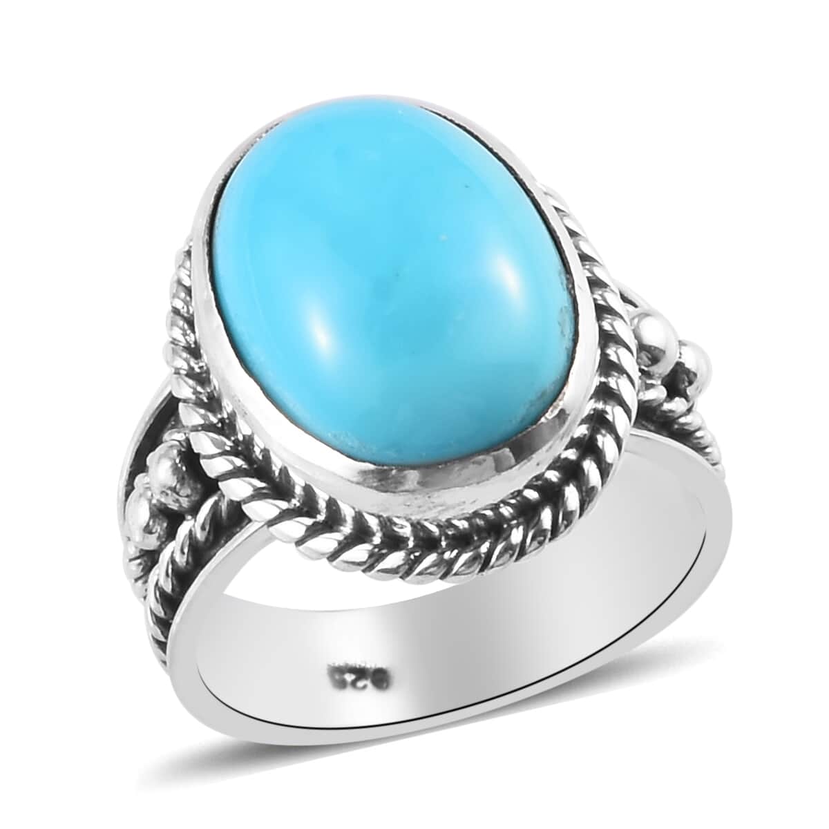 American Natural Sleeping Beauty Turquoise Ring in Platinum Over Sterling Silver (Size 7.0) 8.90 ctw image number 0