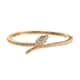 Lustro Stella Made with Finest CZ Snake Bangle Bracelet in Vermeil Yellow Gold Over Sterling Silver (7.25 In) 3.15 ctw image number 0