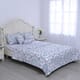 Homesmart Light Blue and Pink Flower Printed 6pcs Quilt Set - Queen (100% Microfiber) image number 0