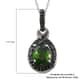 Natural Chrome Diopside and Natural Thai Black Spinel Pendant Necklace 20 Inches in Platinum Over Sterling Silver 1.90 ctw 1.90 ctw image number 3