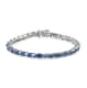 Light Sapphire Color Crystal Tennis Bracelet in Platinum Over Sterling Silver (7.25 In) 10.20 Grams image number 0