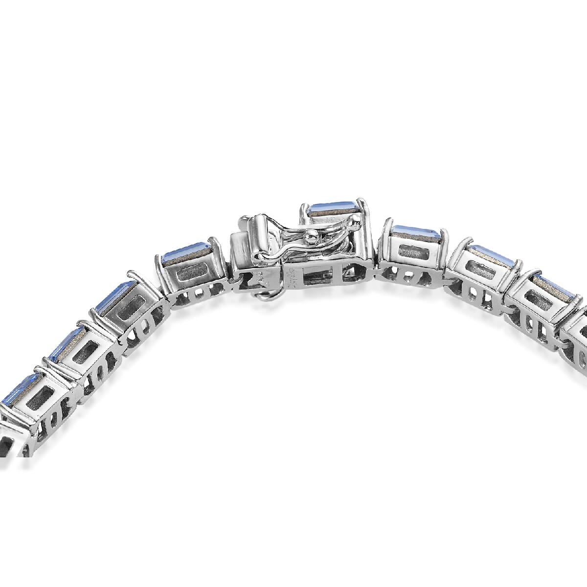 Light Sapphire Color Crystal Tennis Bracelet in Platinum Over Sterling Silver (7.25 In) 10.20 Grams image number 3
