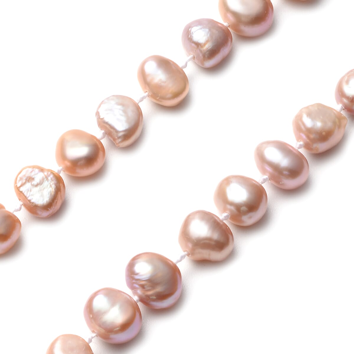 Purple Freshwater Pearl Stretch Bracelet and Necklace 18-20 Inches in Stainless Steel image number 2