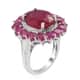 Niassa Ruby (FF) Floral Ring in Platinum Over Sterling Silver (Size 7.0) 6.75 ctw image number 3