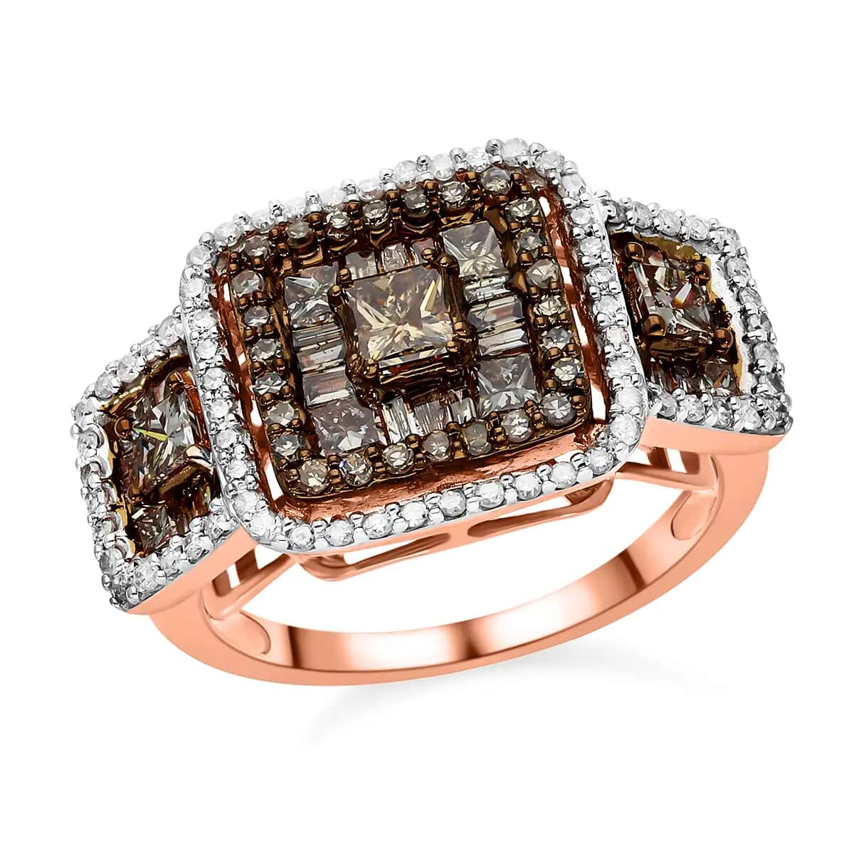 Buy Luxoro 10K Rose Gold Natural Diamond Ring| Gold Diamond Ring