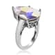 Aurora Borealis Crystal Solitaire Ring in Platinum Over Sterling Silver (Size 6.0) image number 3