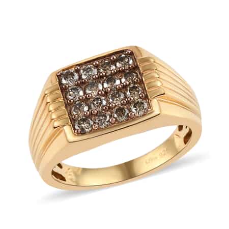 Buy Natural Champagne Diamond Men's Ring in Vermeil Yellow Gold Over  Sterling Silver (Size 13.0) 1.00 ctw at ShopLC.