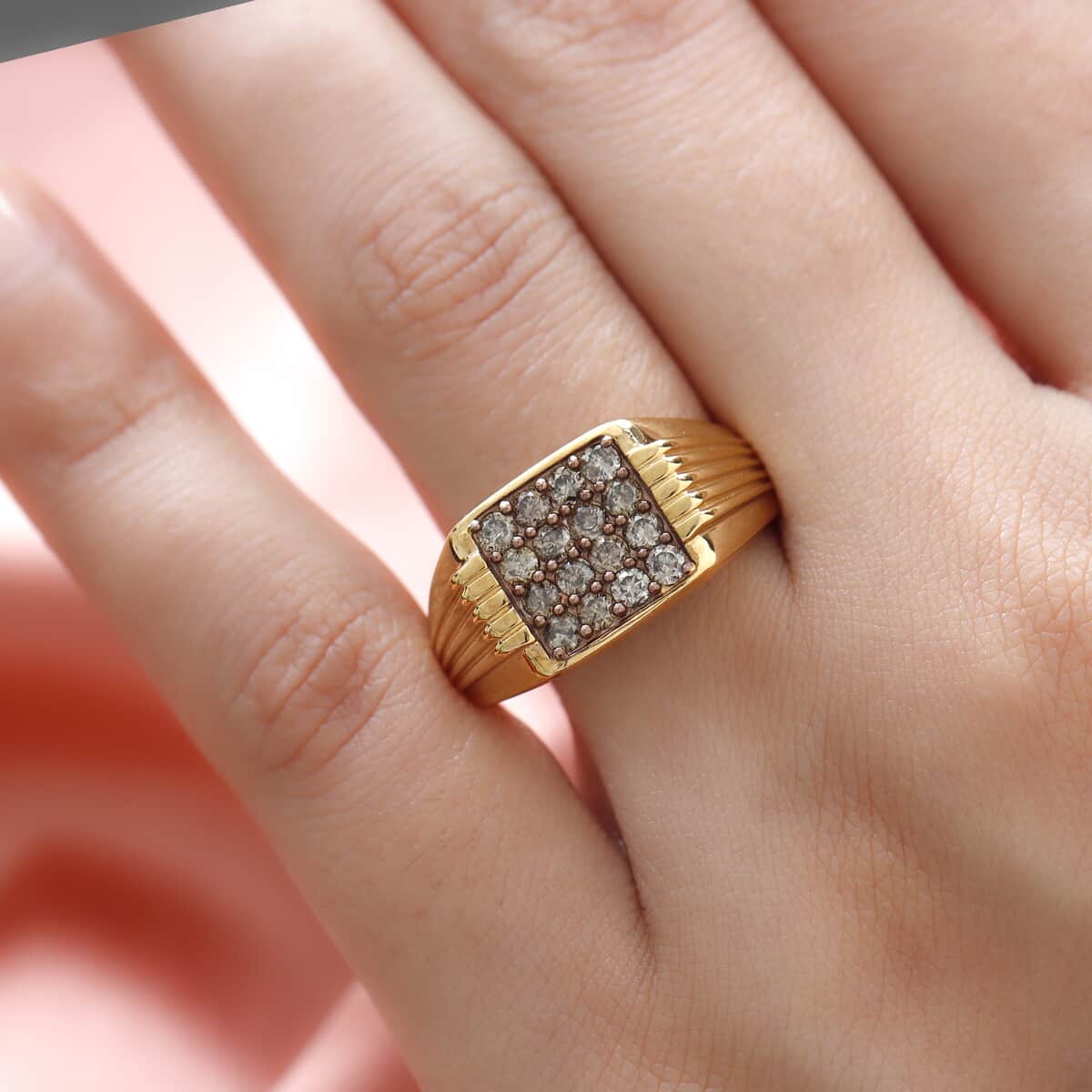 Buy Natural Champagne Diamond Men's Ring in Vermeil Yellow Gold Over  Sterling Silver (Size 13.0) 1.00 ctw at ShopLC.