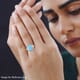 Iliana 18K Yellow Gold AAA Sleeping Beauty Turquoise and G-H SI Diamond Ring (Size 6.0) 5.10 Grams 4.30 ctw image number 2