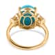 Iliana 18K Yellow Gold AAA Sleeping Beauty Turquoise and G-H SI Diamond Ring (Size 6.0) 5.10 Grams 4.30 ctw image number 4