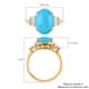 Iliana 18K Yellow Gold AAA Sleeping Beauty Turquoise and G-H SI Diamond Ring (Size 6.0) 5.10 Grams 4.30 ctw image number 5