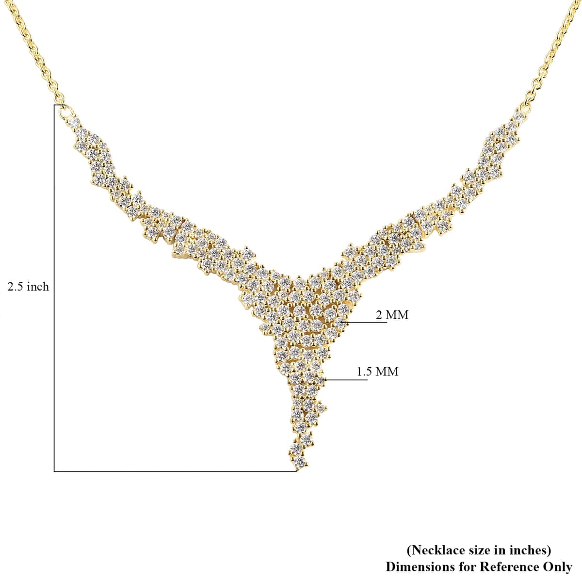 Lustro Stella Made with Finest CZ Floral Vine Inspired Necklace 18 Inches in Vermeil Yellow Gold Over Sterling Silver 7.75 ctw image number 6