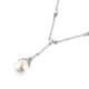 LucyQ Drip Collection White Freshwater Pearl and Edison Pearl Necklace 20 Inches in Rhodium Over Sterling Silver image number 2
