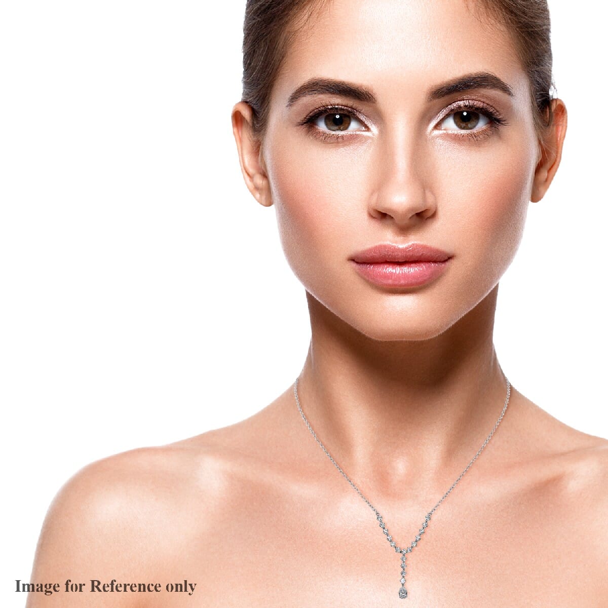 Lustro Stella Made with Finest CZ Necklace 18 Inches in Platinum Over Sterling Silver 15.80 ctw image number 2