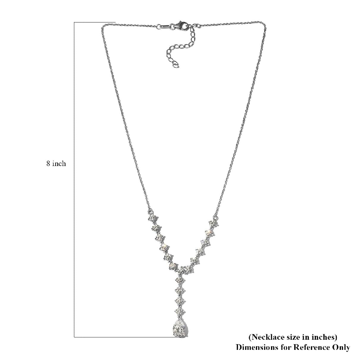 Lustro Stella Made with Finest CZ Necklace 18 Inches in Platinum Over Sterling Silver 15.80 ctw image number 5