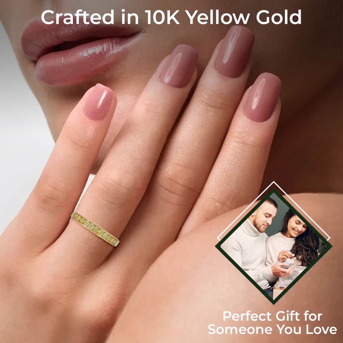 10K Yellow Gold Natural Yellow Diamond (I2-I3) Wedding Band Ring, Promise Rings For Women (Size 7.0) 0.50 ctw image number 2