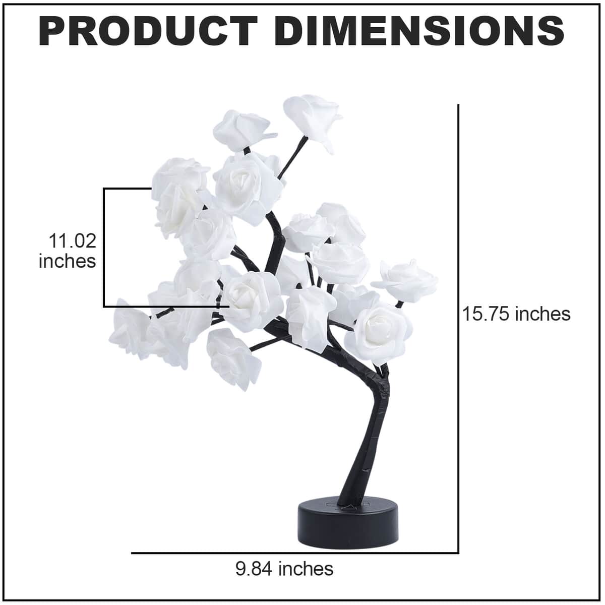 24 Lights Flowers Table Lamp with Data Cable - White (3xAAA Battery Not Included) (11.02"x9.84"x15.75") image number 3