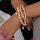 LucyQ Freshwater Peach Cultured Pearl and White Zircon Bracelet in 14K Rose Gold Over Sterling Silver (7.50 In) 0.50 ctw image number 2