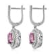 Appraised ILIANA 18K White Gold AAA Madagascar Pink Sapphire and G-H SI Diamond Earrings 5.20 Grams 2.40 ctw image number 2