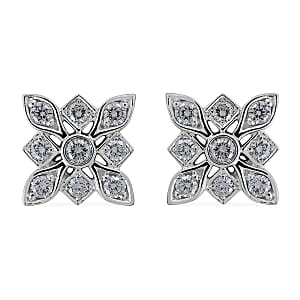IGI Certified Rhapsody 950 Platinum Diamond (E-F, VS) Flower Stud Earrings (5.94 g) 1.00 ctw