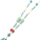 Multi Color Lava, Freshened White and Blue Howlite Beaded Necklace with Fish Charm 28 Inches in Silvertone 221.50 ctw image number 3