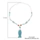 Multi Color Lava, Freshened White and Blue Howlite Beaded Necklace with Fish Charm 28 Inches in Silvertone 221.50 ctw image number 4