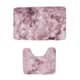 Homesmart Set of 2 Pink Rectangular and U Shape Anti-Skid Dots Gradient Plush Mat image number 4