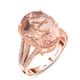 Iliana 18K Rose Gold AAA Marropino Morganite and G-H SI Diamond Ring (Size 6.0) 5.76 Grams 9.00 ctw image number 0
