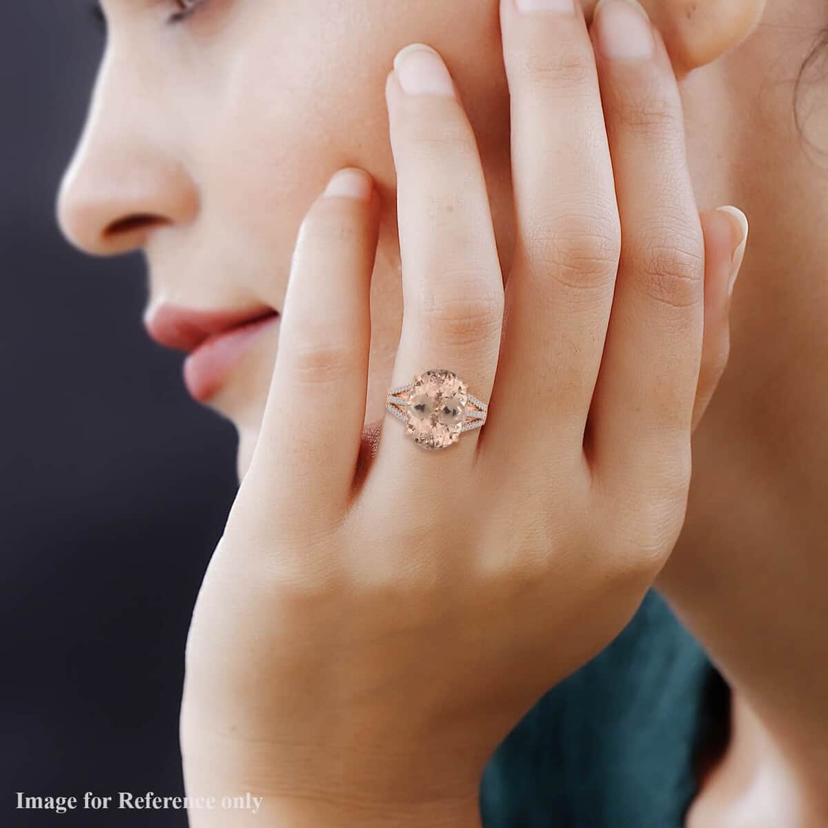 Iliana 18K Rose Gold AAA Marropino Morganite and G-H SI Diamond Ring (Size 6.0) 5.76 Grams 9.00 ctw image number 1