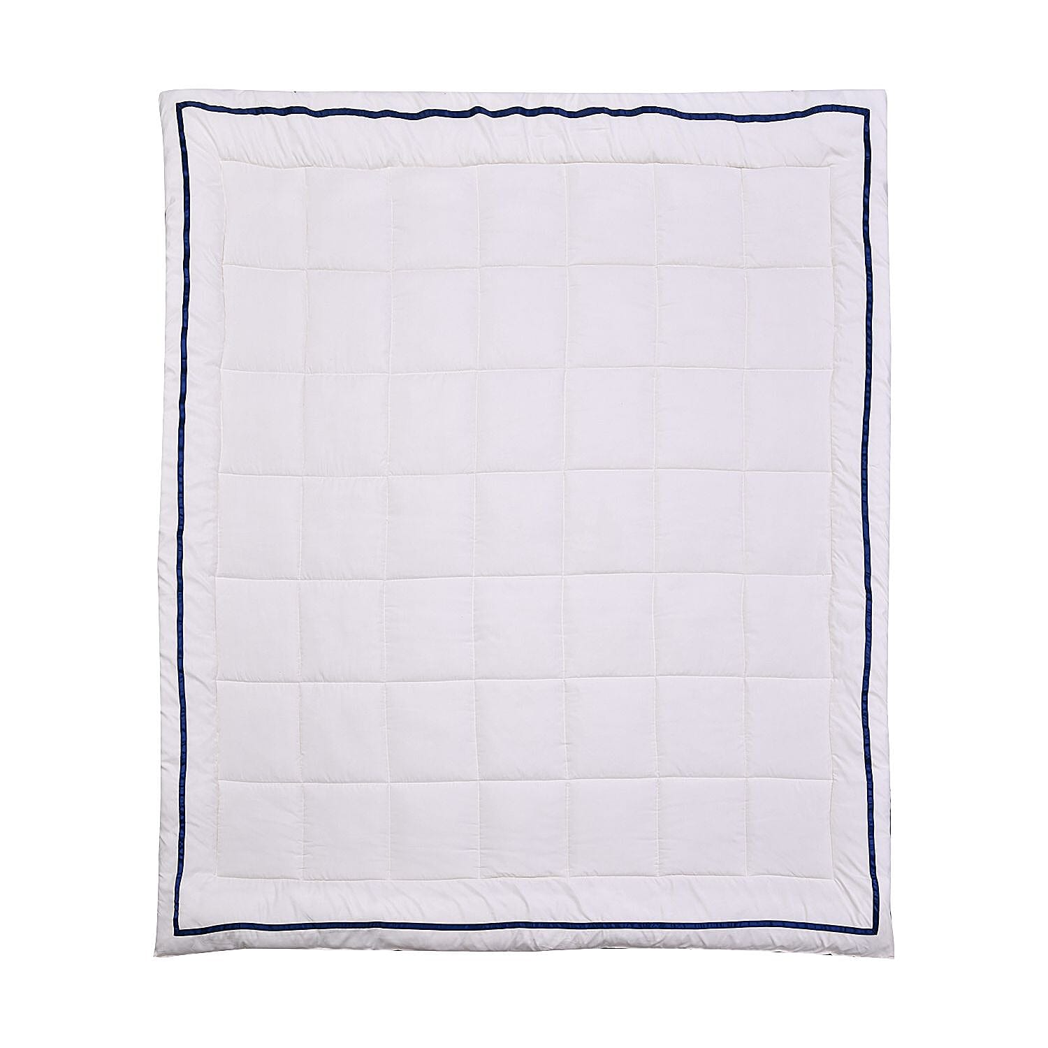 All-Season Queen Comforter Set - 3pcs, Quilted Box Stitch, 800TC Cotton, Peach